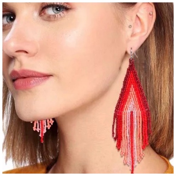 Free People Jewelry - New Free People Beaded Boho Earrings